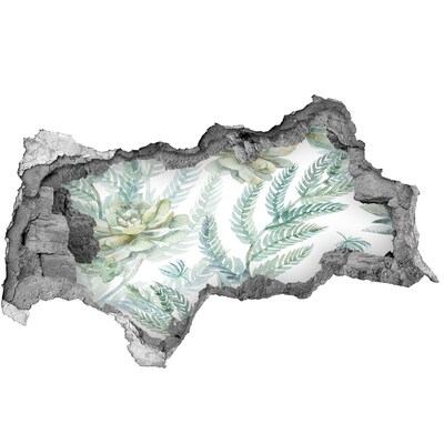 Sticker mural effet trou 3d Une oasis de verdure en béton