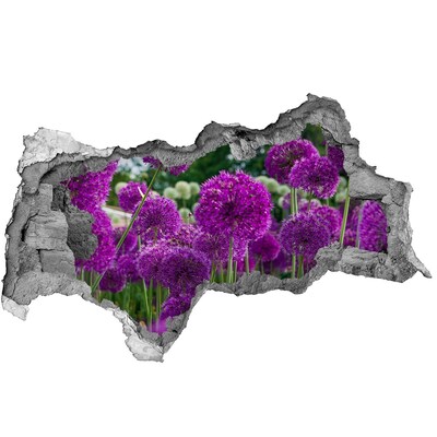 Sticker mural effet trou 3d Un paradis floral aux nuances de violet
