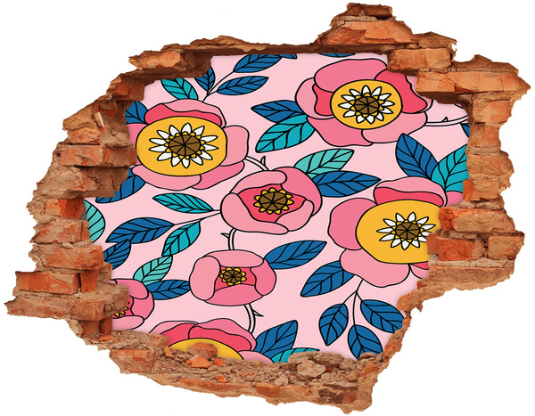 Autocollant mural trou Peinture murale florale Hole in the Wall