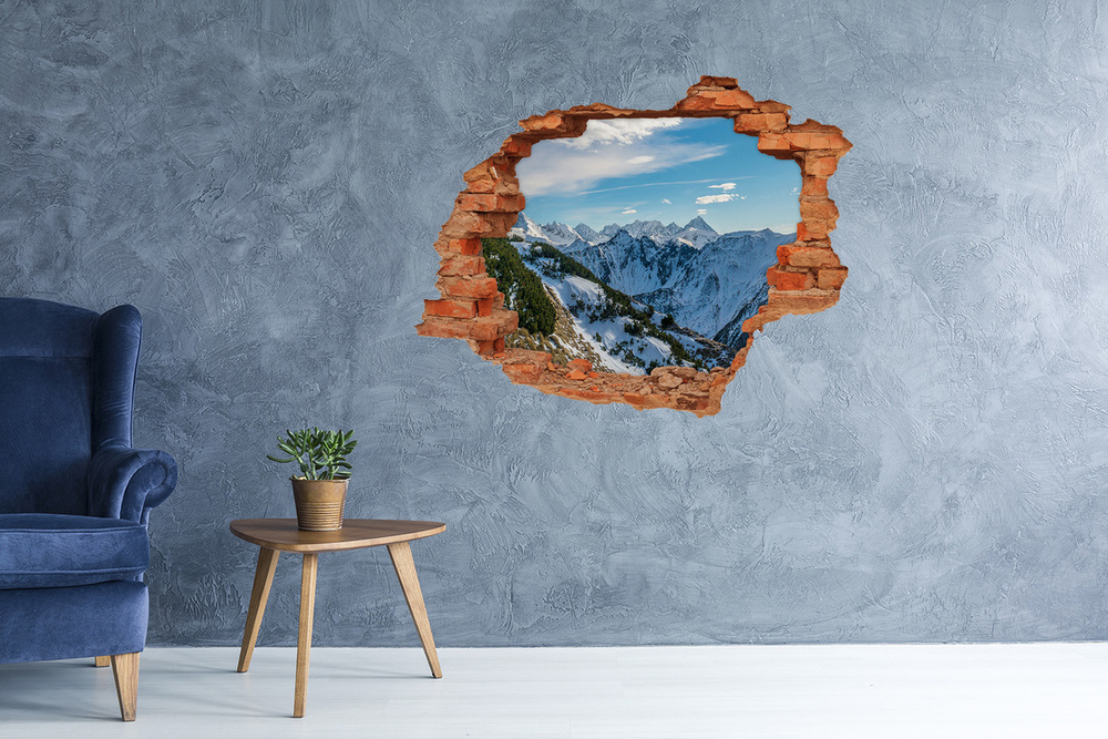 Sticker mural effet trou Couronne des montagnes Tatras brique