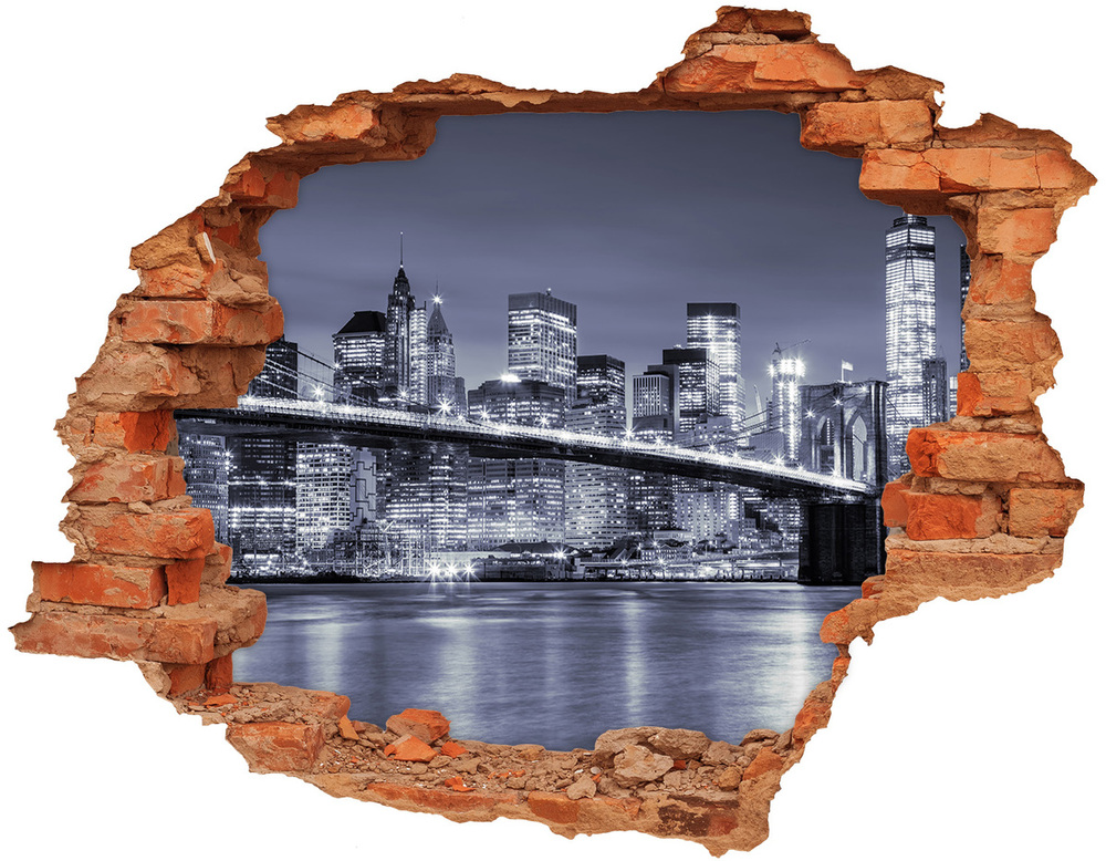 Sticker trou dans le mur Manhattan brique