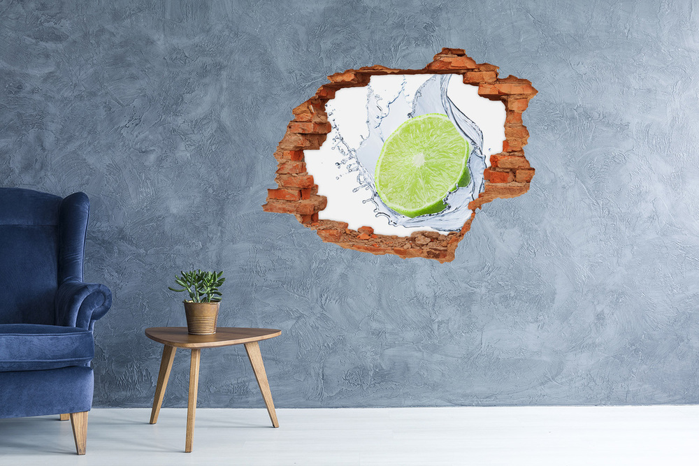 Autocollant mural trou Citrons verts frais acides brique