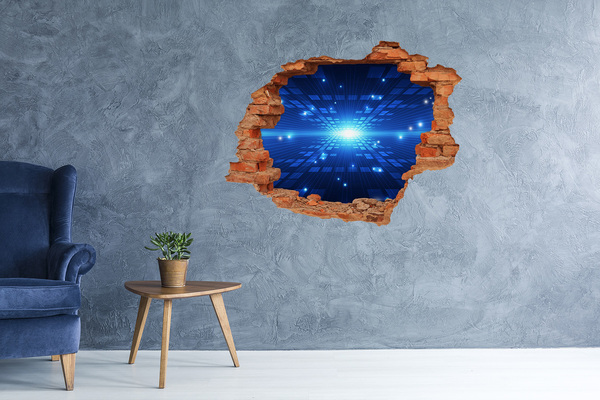 Sticker trou dans le mur Espace numérique derrière le mur