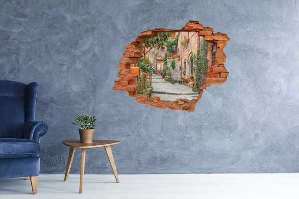 Autocollant à effet 3d trou Une charmante ville de Toscane