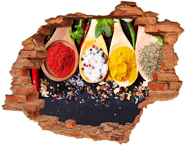 Sticker mural effet trou paradis des épices