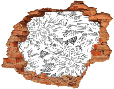 Sticker mural effet trou Motif floral trou dans le mur