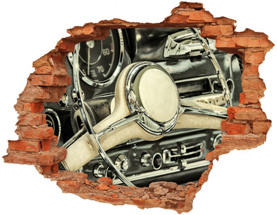 Sticker mural effet trou Le cockpit élégant d'une voiture classique