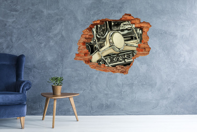 Sticker mural effet trou Le cockpit élégant d'une voiture classique