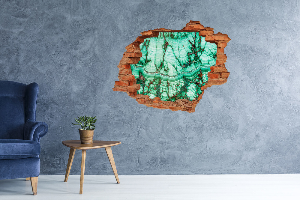 Sticker mural effet trou Texture malachite brique