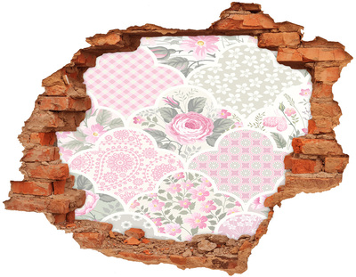 Autocollant mural trou Motif floral trou dans le mur