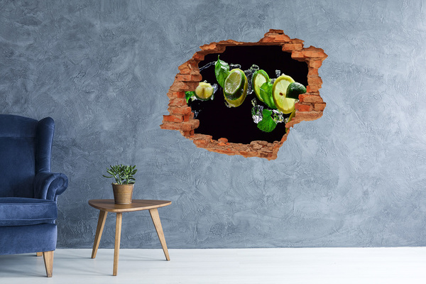 Sticker trou dans le mur Une dose de fraîcheur citronnée