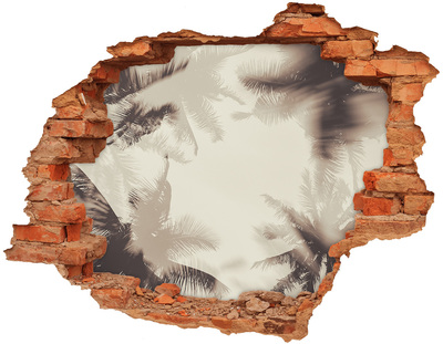 Sticker mural effet trou Oasis tropicale derrière le mur