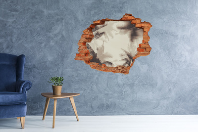 Sticker mural effet trou Oasis tropicale derrière le mur