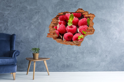 Autocollant mural trou Framboises brique