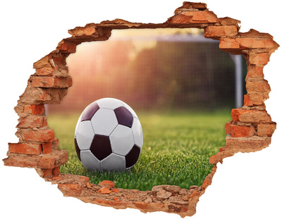 Autocollant mural trou Football brique