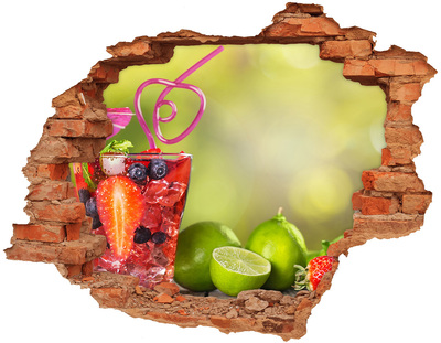 Autocollant à effet 3d trou Cocktail de fruits Hole in the Wall
