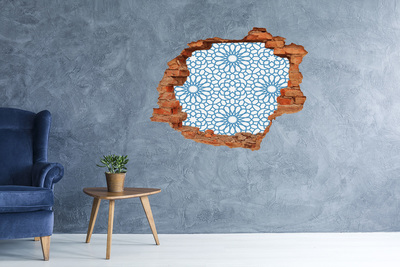 Sticker mural effet trou Motif oriental brique