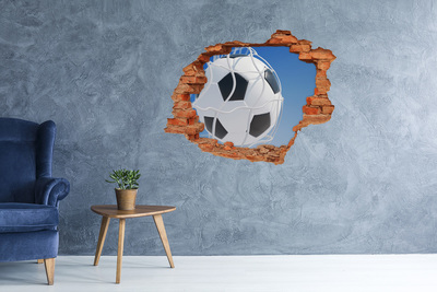 Sticker trou dans le mur Football en vol