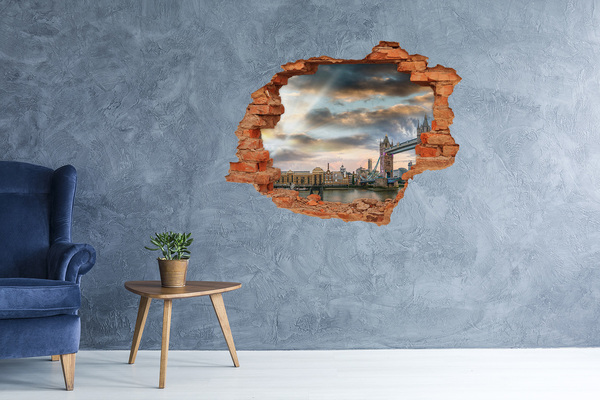 Autocollant à effet 3d trou Tower Bridge à Londres