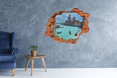 Sticker mural effet trou Venise brique