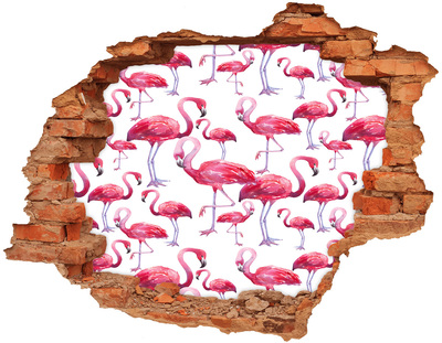 Autocollant mural trou Des flamants roses dans un style tropical