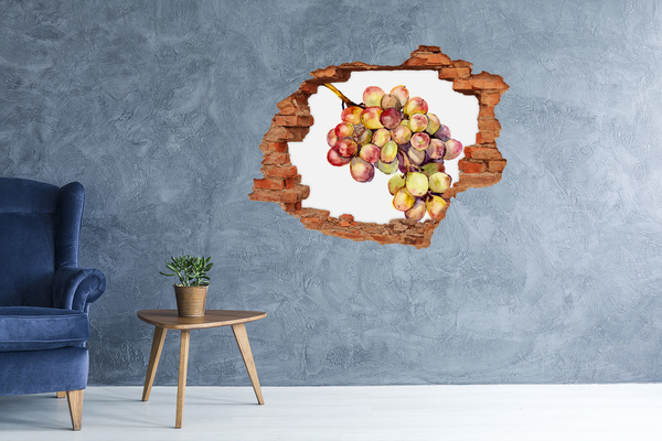Autocollant à effet 3d trou Des fruits dans un trou dans le mur