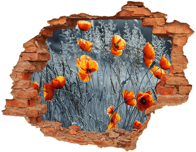 Autocollant à effet 3d trou Des fleurs dans un trou dans le mur