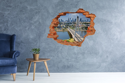 Sticker trou dans le mur Pont de Varsovie