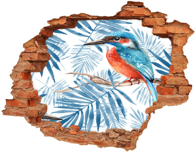 Sticker mural effet trou Oiseau tropical parmi les feuilles