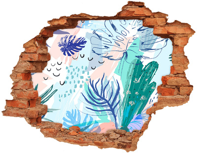 Sticker mural effet trou Un paradis tropical derrière le mur