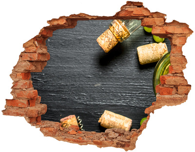 Autocollant mural trou Vin et raisins