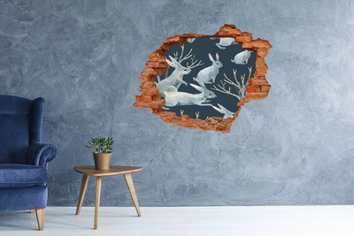 Sticker trou dans le mur Des lapins dans les profondeurs de la mer