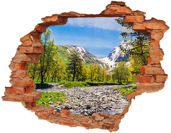 Sticker mural effet trou Paysage montagneux avec une rivière