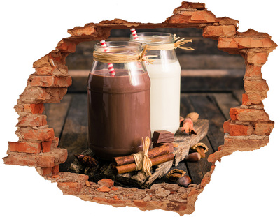 Autocollant à effet 3d trou Délices chocolatés dans un cadre naturel