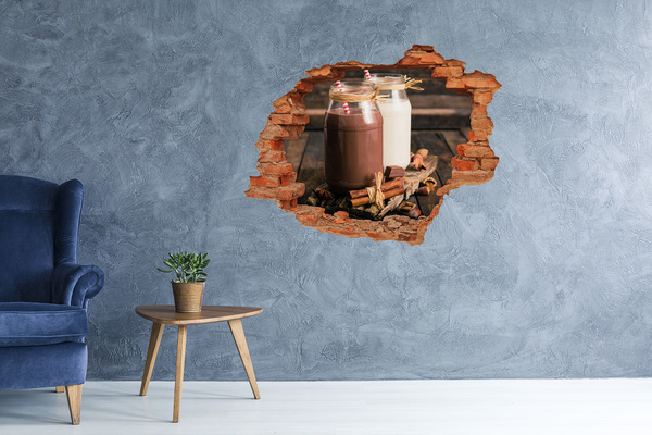 Autocollant à effet 3d trou Délices chocolatés dans un cadre naturel