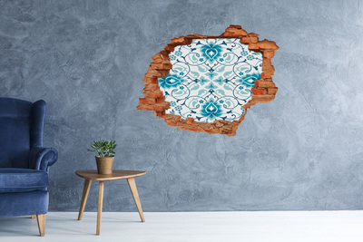 Autocollant mural trou Motif floral sur le mur