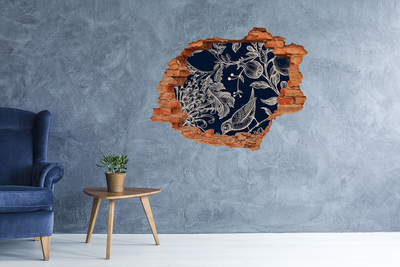 Autocollant mural trou Un oiseau sur fond de végétation