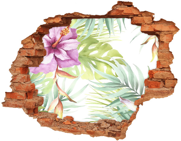 Sticker mural effet trou Un paradis tropical derrière le mur