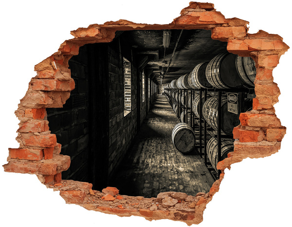 Autocollant mural trou Intérieur de la cave à barriques