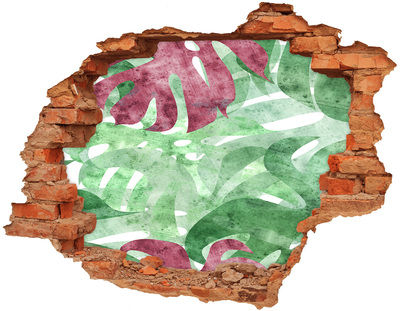 Sticker trou dans le mur jungle tropicale