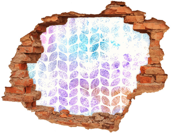 Autocollant à effet 3d trou Feuilles colorées brique