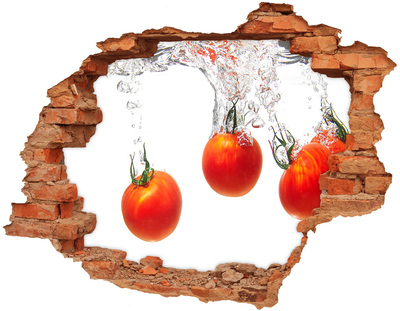 Autocollant mural trou Tomates sous l'eau brique