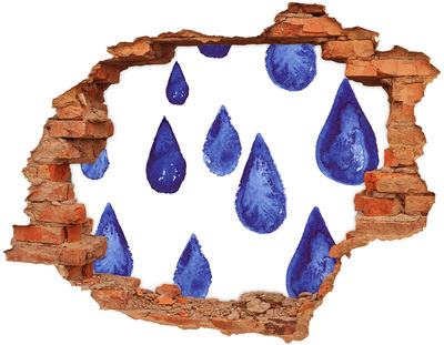 Autocollant mural trou Gouttes d'eau sur le mur