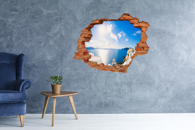 Sticker trou dans le mur Vue de la mer depuis la Grèce