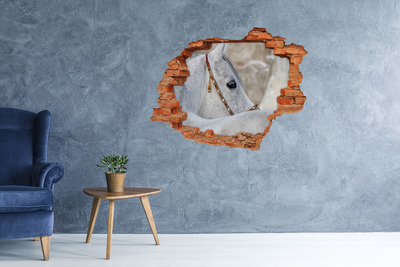 Sticker trou dans le mur Un cheval portant un élégant bridon