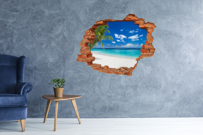 Autocollant mural trou Plage exotique brique