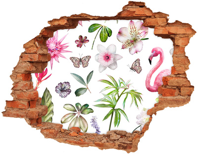 Sticker trou dans le mur Collection tropicale brique