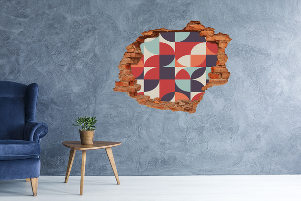 Autocollant à effet 3d trou Géométrie en ruines