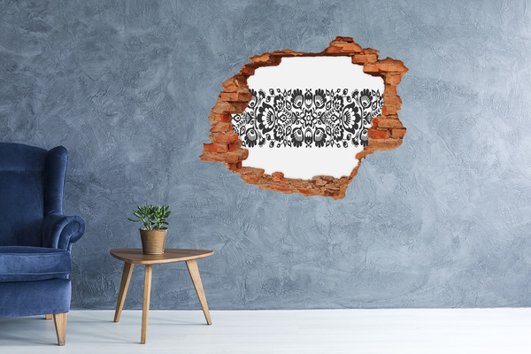 Autocollant mural trou Motif floral sur le mur