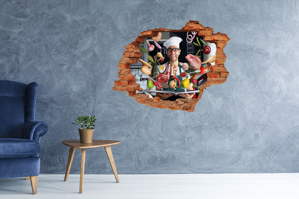Autocollant mural trou Folie en cuisine